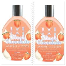 Brown Sugar Peaches & Cream 400X Double Dark Black Chocolate Bronzing Whip Tanning Lotion - Ultra Rich Skin Softening Formula for Deep, Long-Lasting
