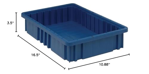 Quantum Storage DG92035 Dividable Grid Heavy Duty Part Organizer Bins - 16-1/2" x 10-7/8" x 3-1/2" - 12 Pack