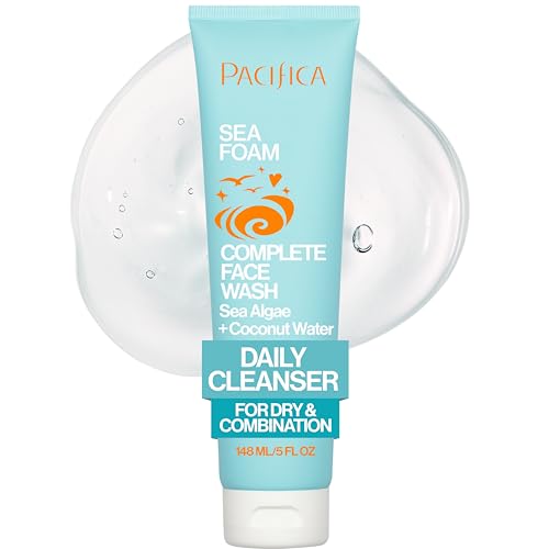 Pacifica Beauty Sea Foam Face Wash, Daily Gentle Foaming Cleanser, With Coconut Water + Sea Algae, Removes Makeup, For Combination and Oily Skin