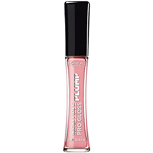 L'Oreal Paris Infallible Pro Gloss Plump Lip Gloss with Hyaluronic Acid, Long Lasting Plumping Shine, Lips Look Instantly Fuller and More Plump