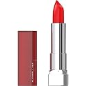 Maybelline Color Sensational Lipstick, Lip Makeup, Cream Finish, Hydrating Lipstick, Nude, Pink, Red, Plum Lip Color, On Fire Red, 0.15 oz; (Packaging