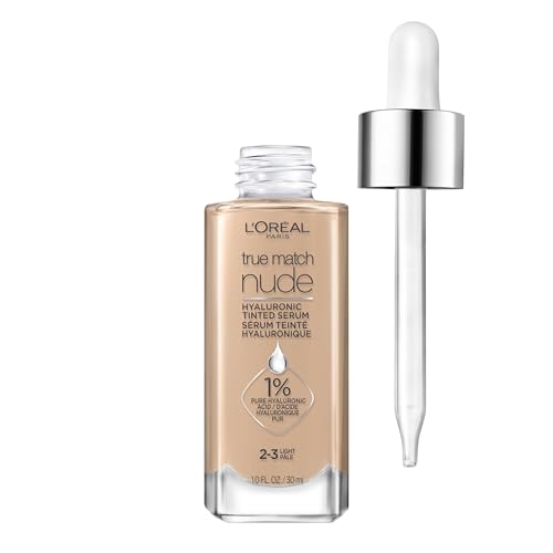 L'Oreal Paris True Match Nude Hyaluronic Tinted Serum Foundation with 1% Hyaluronic acid, Light 2-3, 1 fl. oz. Beauty and Personal Care L'Oreal Paris Default Title