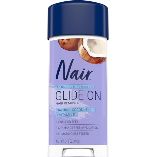 Nair Sensitive Formula Glide On, Hands-Free Applicator Hair Removal Cream with Coconut Oil and Vitamin E for Body, 3.3 oz Beauty and Personal Care Nair Default Title