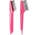 Yaomiao 2 Pcs Hair Brush Cleaner Tool 2-in-1, Pink Hairbrush Cleaner for Removing Hair Dust, Mini Comb for Removing Dirt, Home Salon Use