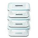 Glasslock Food-Storage Container with Locking Lids and Microwave Safe - Square 30 Ounces