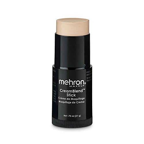 Mehron Makeup CreamBlend Stick | Face Paint, Body Paint, & Foundation Cream Makeup | Perfect for Halloween .75 oz (21 g) (Light 1)