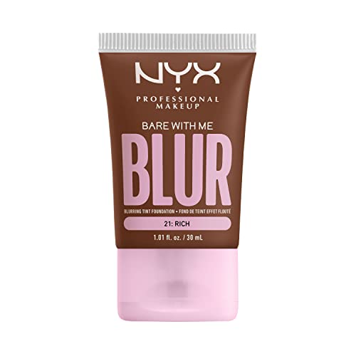 NYX PROFESSIONAL MAKEUP Bare With Me Blur Skin Tint Foundation Make Up with Matcha, Glycerin & Niacinamide - Rich