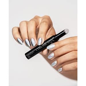 Gelish Chrome Stix Metallic Nail Art Powder: Silver Holographic, 0.5g Beauty & Personal Care Gelish