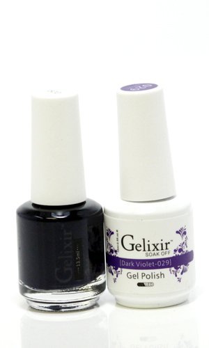 Gelixir Duo Matching Gel and Nail Polish, Made in USA. (029-Dark Violet) Beauty & Personal Care Gelixir