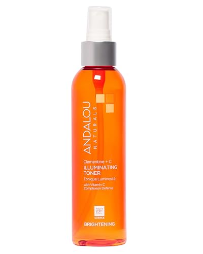 Andalou Naturals Illuminating Facial Toner Clementine + Vitamin C - Hydrating Face Mist Toner to Balance & Refresh Skin - with Fruit Stem Cell Complex