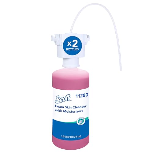 Scott Professional Foam Hand Soap with Moisturizers (11280), 1.5 L, Foaming, Pink, Floral Scent, Under-Counter Refills for Kimberly-Clark Professional