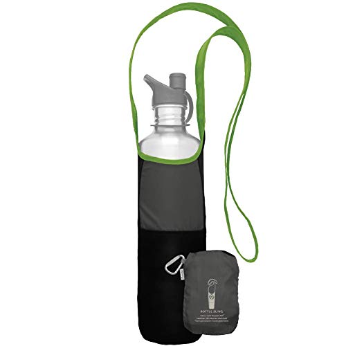 ChicoBag rePETe Water Bottle Sling w/Strap, Carabiner Clip, Built-In Pouch, & Convenient Pockets | Eco-Conscious | Perfect for Walks, Hikes, Outdoor