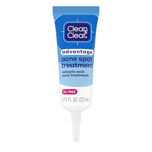 Clean and Clear Advantage Acne Spot Treatment Gel Cream with 2% Salicylic Acid & Witch Hazel, Acne Pimple Medication for Blemish & Blackhead Removal