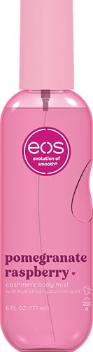 eos Cashmere Body Mist, Pomegranate Raspberry, body spray for women, hair mist, fruity, moisturizing, hyaluronic acid, glycerin, vegan, cruelty-free Beauty and Personal Care eos Default Title