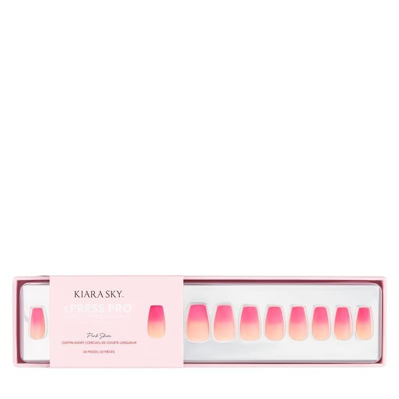 KIARA SKY PROFESSIONAL NAILS XPRESS PRO 100% ACRYLIC PRESS ON NAILS (Pink Skies) Beauty & Personal Care KIARA SKY