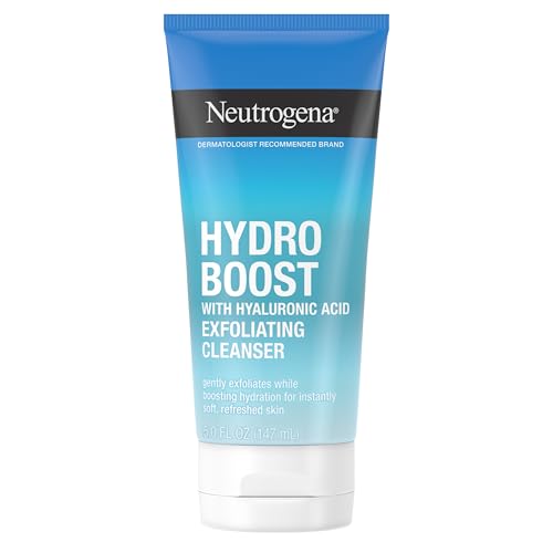 Neutrogena Hydro Boost Gentle Exfoliating Daily Facial Cleanser with Hyaluronic Acid, Face Wash Clinically Proven to Increase Skin's Hydration Level