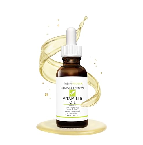Vitamin E Oil - 100% Pure & Natural, 42,900 IU. Repair Dry, Damaged Skin from Surgery & Acne, Age Spots & Wrinkles. Boost Collagen for Moisturized Beauty and Personal Care RejuveNaturals Default Title