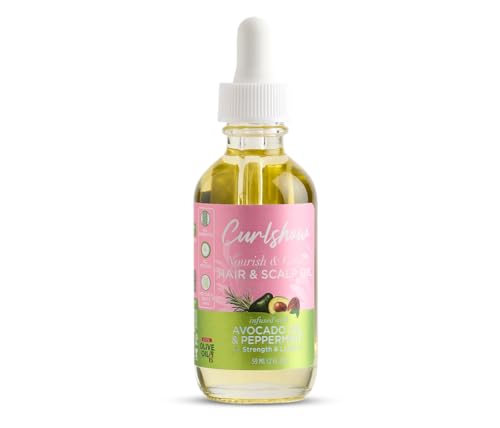 ORS Curlshow Nourish & Grow Hair & Scalp Oil with Avocado Oil & Peppermint for Strength & Length 2 Ounces