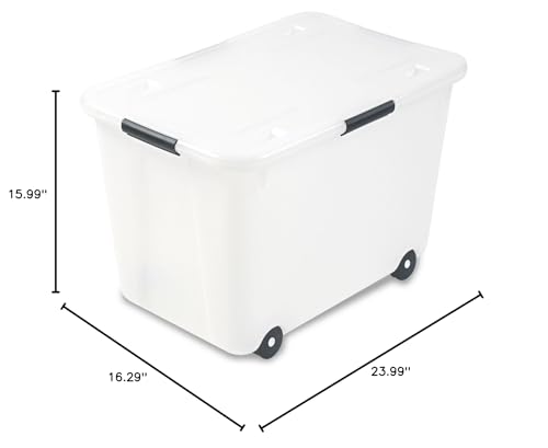 Advantus 34009 Rolling Storage Box, Letter/Legal, 15-Gallon Size, Clear