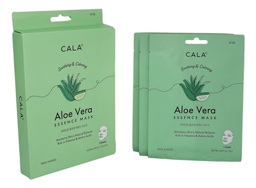 Cala essence facial mask sheets 5 count, 5 Count (Aloe Vera)