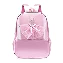 Girls Dance Bag Nylon Backpack Pink Ballet Little Girl Storage Bag, Sequin Decoration Children's School Bag