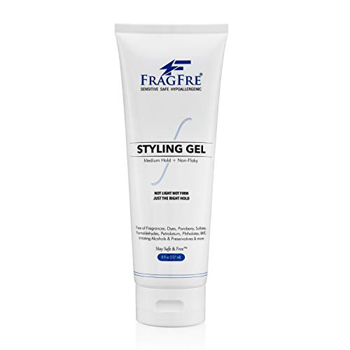 FRAGFRE Styling Gel Fragrance Free 8 oz Medium Hold - Hair Styling Gel for Sensitive Skin - Hypoallergenic Parabens Free - Gluten Free Vegan Cruelty
