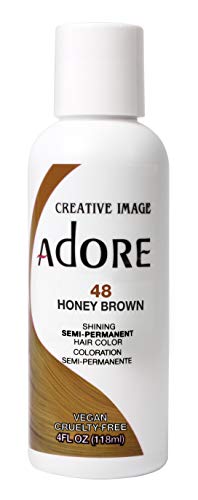 Adore Semi-Permanent Haircolor #048 Honey Brown 4 Ounce (118ml) (3 Pack)