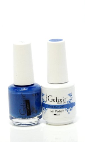 Gelixir matching color gel & nail lacquer Sea Blue - 080 Beauty & Personal Care Niumcraft