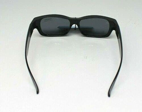 Solar Shield Dioptics Solar shield Fits over Sunglasses (FO-056) UnisexWay shape Black glossy frame,Smoke lenses 54 mm,Gray,SS FO-056