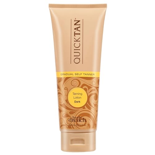 Body Drench Quick Tan Self Tanner Body Lotion - Sunless Tanning Lotion for Women, Natural-Looking Self Tan, Dark, 8 fl oz