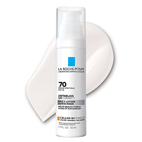 La Roche-Posay Anthelios UV Correct Sunscreen Moisturizer SPF 70, Daily Anti-Aging Face Moisturizer with Niacinamide to Even Skin Tone & Fine Lines Beauty and Personal Care La Roche-Posay Default Title