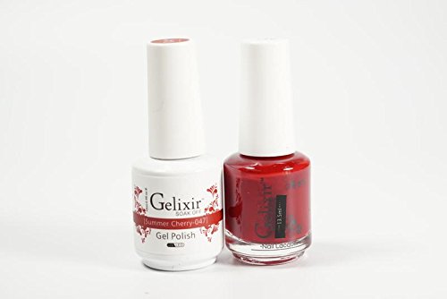 Gelixir Duo Matching Gel and Nail Polish, Made in USA. (047-Summer Cherry) Beauty & Personal Care Gelixir