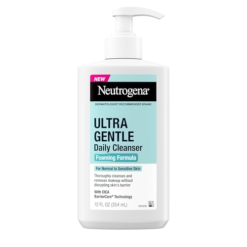 Neutrogena Ultra Gentle Foaming Facial Cleanser, Daily Face Wash for Sensitive Skin, Gently Removes Dirt, Oil & Makeup Without Over-Drying