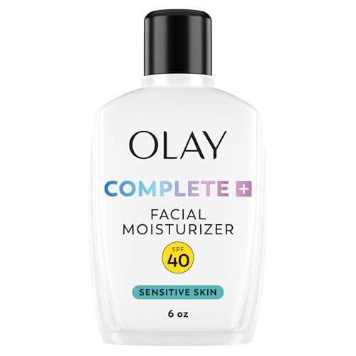 Olay Complete+ Face Moisturizer with Sunscreen SPF 40, For Sensitive Skin, Broad Spectrum Sun Protection, Fragrence-Free - No White Cast on All Tones