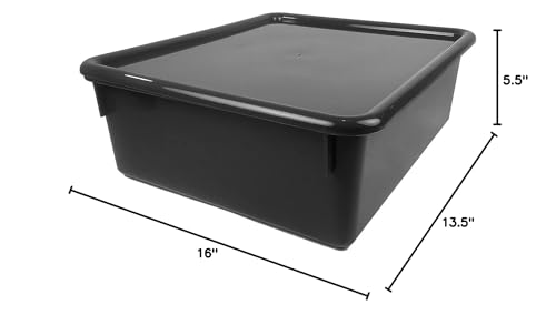 Romanoff Double Stowaway Tray with Lid, Black