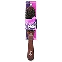 Goody Smooth and Sleek Wood Styling Brush with Natural Boar Bristles, Flyaway Free Finish, For All Hair Types, Brown, 1CT
