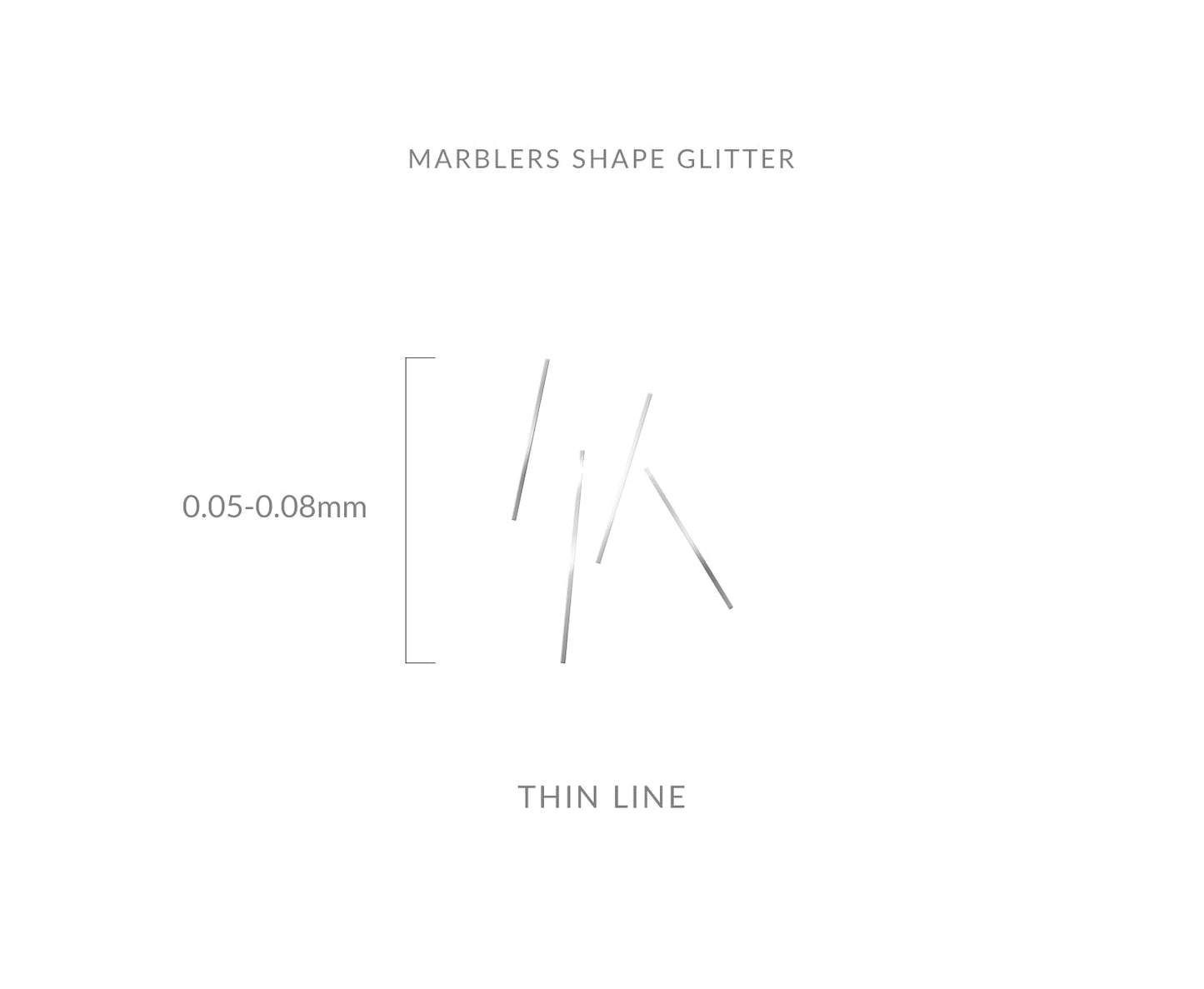 MARBLERS [Thin Line] Shape Glitter for Body & Face 0.11oz (3g) | Flake | Non-Toxic | Vegan | Cruelty-Free | Eyeshadow, Nail Polish, Nail Art |