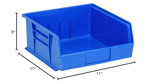 QUANTUM STORAGE SYSTEMS K-QUS235BL-4 4-Pack Ultra-Stack and Hang Bins, 10-7/8" x 11" x 5", Blue