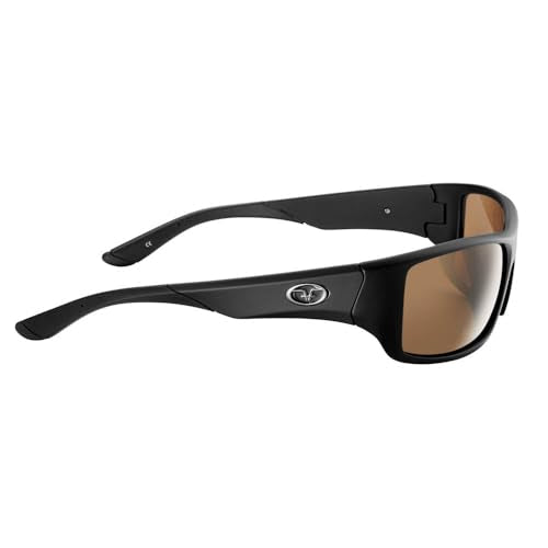 Flying Fisherman Triton Polarized Sunglasses with AcuTint UV Blocker for Fishing and Outdoor Sports, Matte Black Frames/Amber Lenses
