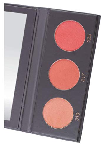 KAB Cosmetics - BlushMeUp Palette - Tricolor, Pressed-Powder Blush Palette with Compact Mirror - 3 Long-Lasting, Pink Blush Shades of Cruelty-Free