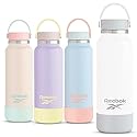Reebok Stainless Steel Wide Mouth Water Bottle With Flex Cap For Outdoor - 32 oz - Double Wall Vacuum Insulated Sports Water Bottle With Silicone…