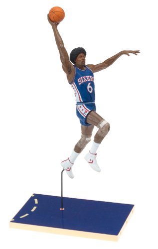 Julius Erving #6 Blue Jersey Philadelphia 76'ers McFarlane NBA Legends Hardwood Classics Six Inch Action Figure