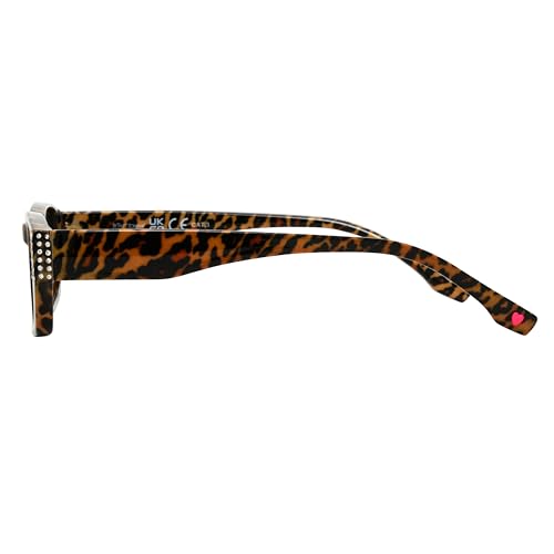 Betsey Johnson Women's Free Spirit Rectangle Sunglasses, Leopard, 57 mm