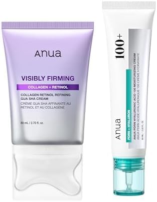 ANUA Viral Face Cream Duo, PDRN Hyaluronic Acid 100 Moisturizing Cream & Collagen Retinol Refining Gua Sha Cream, Hydrating & Lifting Care Set, Korean Beauty and Personal Care ANUA Default Title