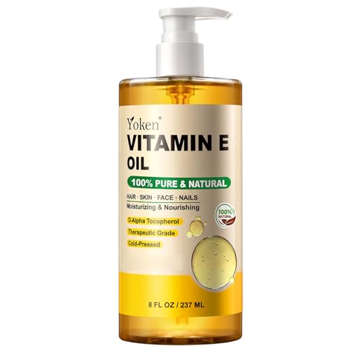 Yoken Vitamin E Oil for Skin Face Body 8 Oz Cold Pressed Vitamine Body oils Beauty and Personal Care Yoken Default Title