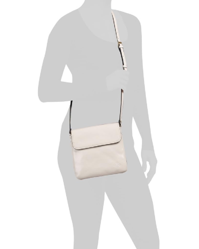 Patricia Nash Leather Balluri Flap Multi-pock Crossbody Handbag (Chalk White)