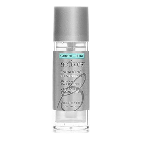 Brocato Actives Enhancing Shine Serum: Anti Frizz Smoothing Treatment for Damaged Hair - Leave In Product with Natural Oil to Repair / Control Dry