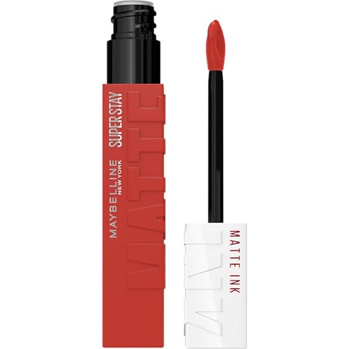 Maybelline Super Stay Matte Ink Liquid Lipstick Makeup, Long Lasting High Impact Color, Up to 16H Wear, Self-Starter, Light Red, 1 Count, Packaging