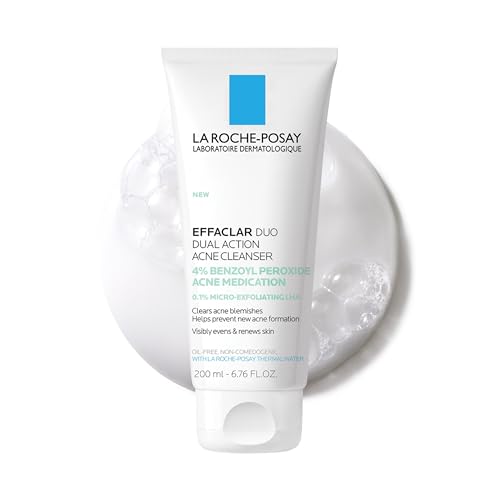 La Roche-Posay Effaclar Dual Acne Face Wash With 4% Benzoyl Peroxide & LHA Exfoliant, Acne Treatment Help Clear & Prevent Blemishes, Paraben Free Beauty and Personal Care La Roche-Posay Default Title