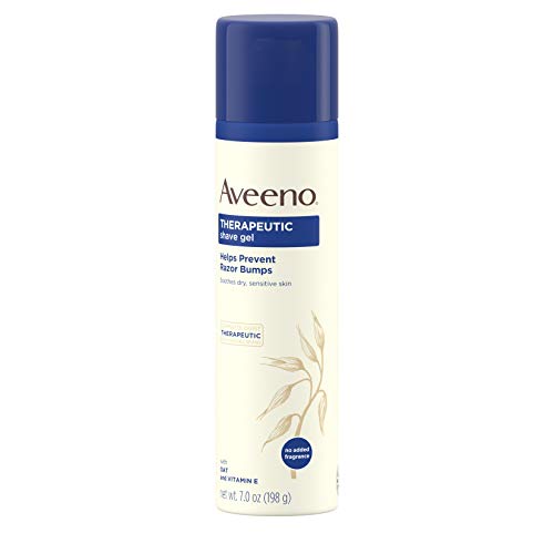 Aveeno Therapeutic Shave Gel with Oat & Vitamin E | Prevents Razor Bumps, Soothes Dry Sensitive Skin | Fragrance-Free, 7 oz